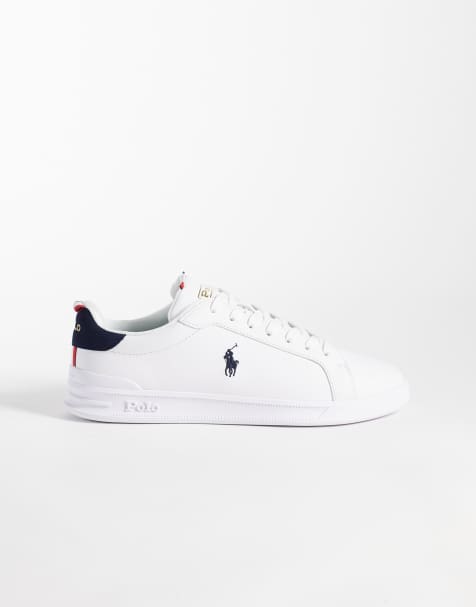 Polo Ralph Lauren sneakers med ikonlogo, lav profil og snørebånd i hvid/navy - view 1