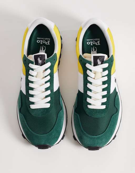 Polo Ralph Lauren - Sneakers stringate verdi e gialle, 3 di 5