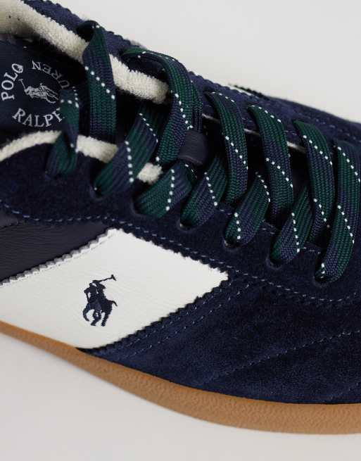Polo Ralph Lauren sneakers vulcanizzate in camoscio blu navy, 4 di 5