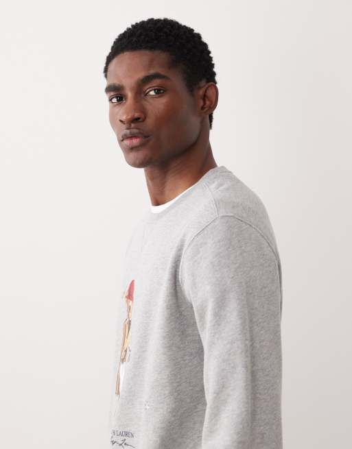 Polo Ralph Lauren society bear print shirt in grey, 4 of 5