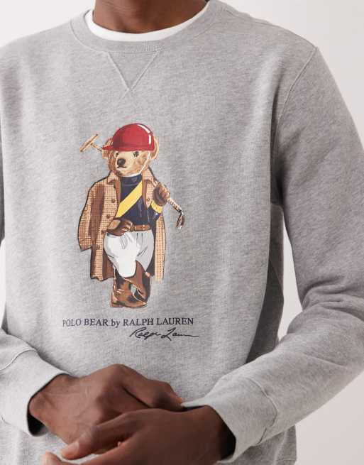 Polo Ralph Lauren society bear print shirt in grey, 5 of 5