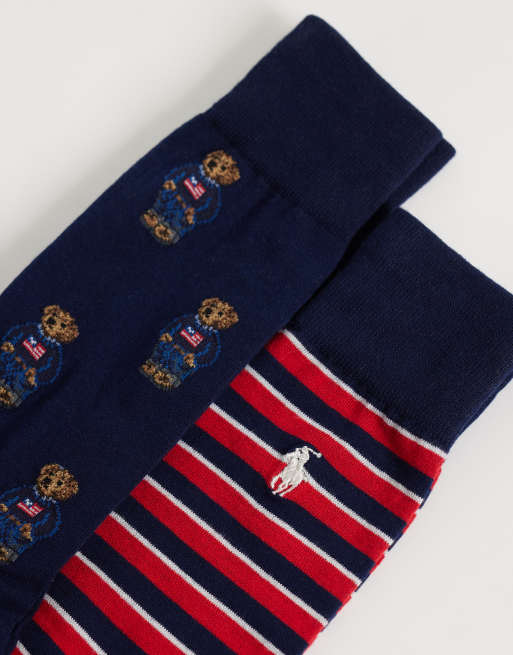 Polo Ralph Lauren Socken im 2er-Pack mit Bärenprint in Multi, 2 von 3