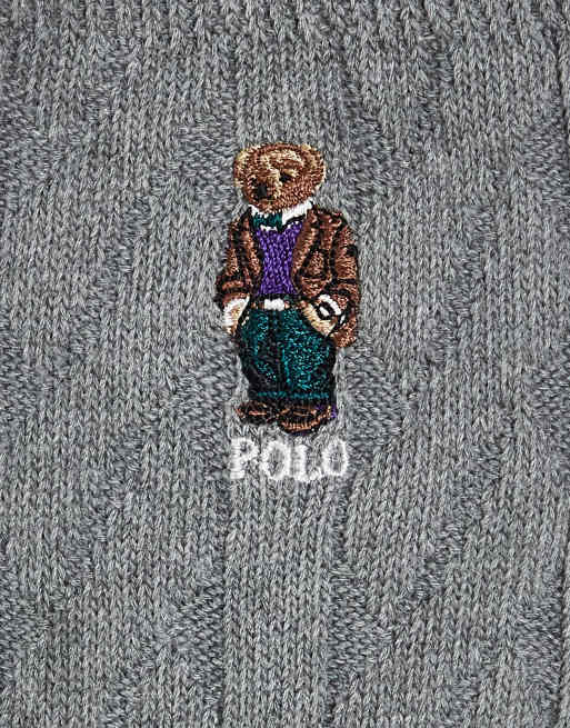 Polo Ralph Lauren – Socken in Grau mit Bärenlogo, 3 von 4