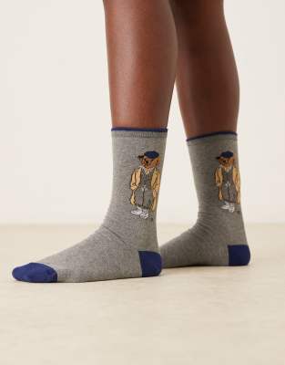 Polo Ralph Lauren - Socken in Grau mit Bear-Logo
