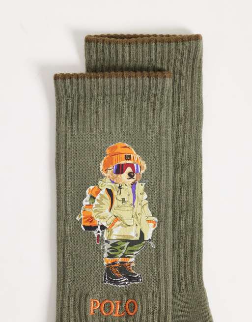 Polo Ralph Lauren Socken mit Bärenprint in Khaki, 3 von 3