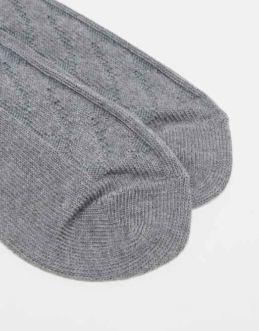 Polo Ralph Lauren socks in grey with tweed bear logo, 2 of 4