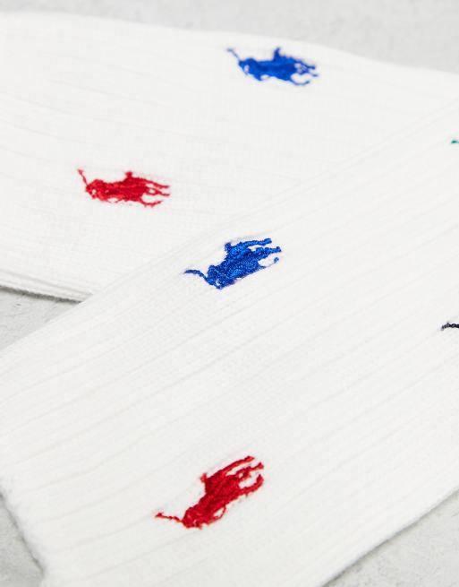 Polo Ralph Lauren socks with all over pony logo in off white, 3 of 4