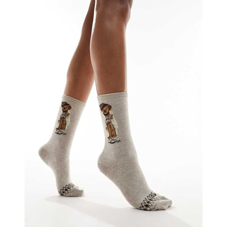 Polo Ralph Lauren socks with bear in cream