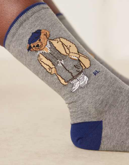 Polo Ralph Lauren - Sokken met bear-logo in grijs, 2 van 3