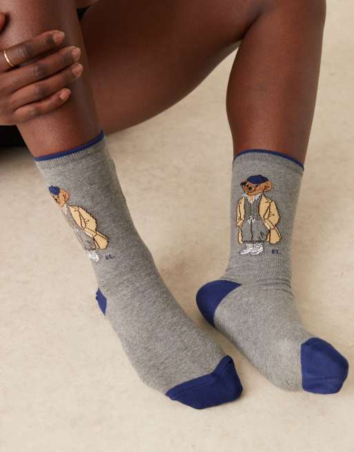 Polo Ralph Lauren - Sokken met bear-logo in grijs, 3 van 3