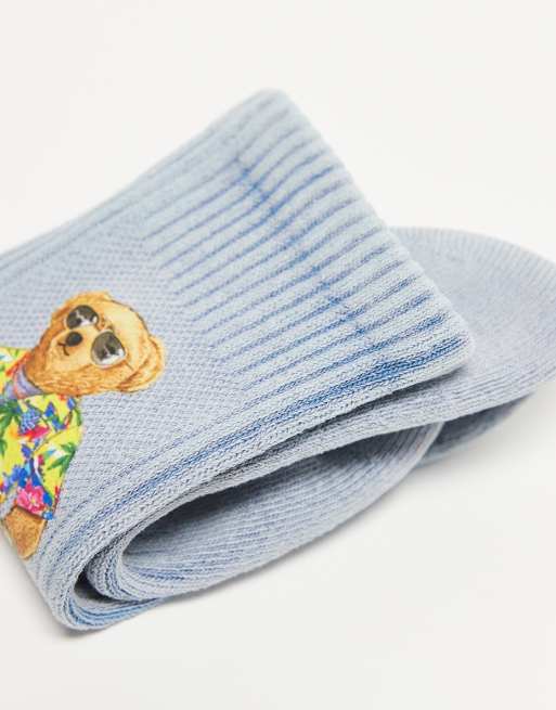 Polo Ralph Lauren - Sokken met beerlogo in blauwe tie-dye, 2 van 4