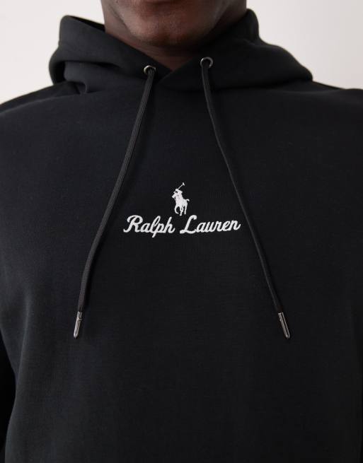 Polo Ralph Lauren - Sort hættetrøje med centralt spillerlogo i dobbeltstrik, 5 af 5
