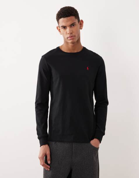 Polo Ralph Lauren - Sort skræddersyet langærmet custom fit-T-shirt med ikonlogo - view 1