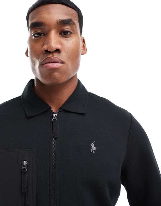 Polo Ralph Lauren - Sort sweat-jakke i dobbeltstrik med logoikon, 4 af 4