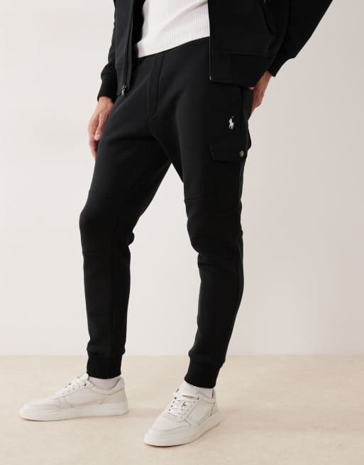 Polo Ralph Lauren - Sorte dobbeltstrikkede cargo-joggingbukser med ikonlogo, 2 af 5