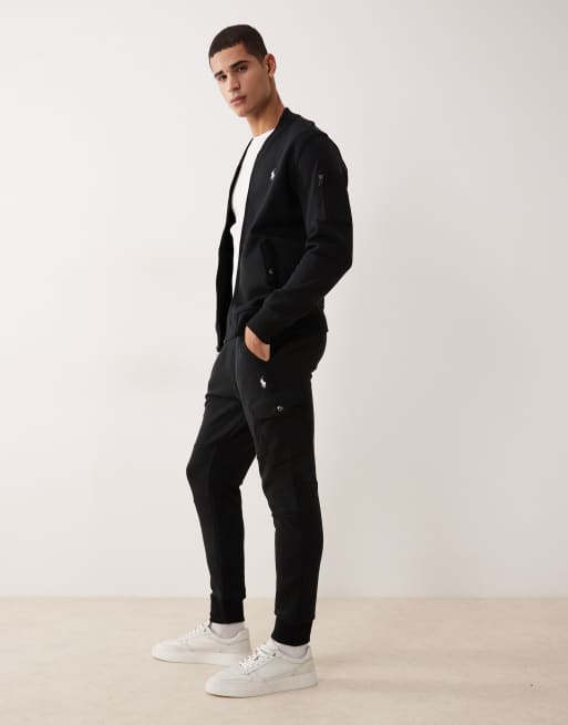 Polo Ralph Lauren - Sorte dobbeltstrikkede cargo-joggingbukser med ikonlogo, 3 af 5
