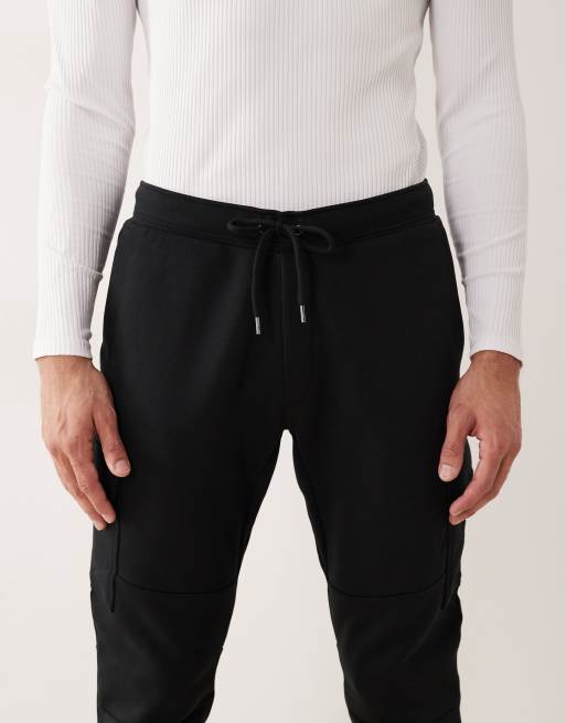 Polo Ralph Lauren - Sorte dobbeltstrikkede cargo-joggingbukser med ikonlogo, 4 af 5