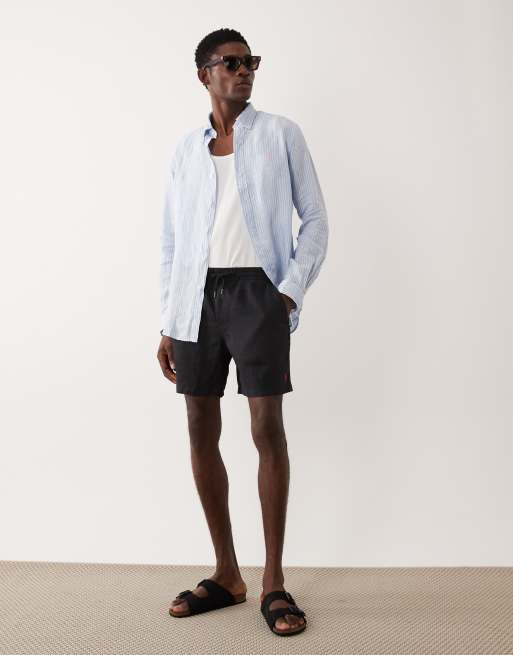 Polo Ralph Lauren - Sorte shorts i farvet hørmateriale, 2 af 5