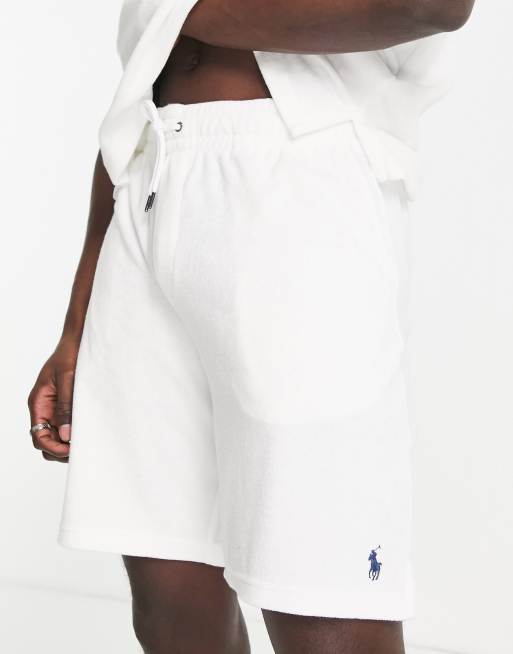 Polo Ralph Lauren - Spa - Sweatshort van co-ord set van badstof met iconisch logo in wit