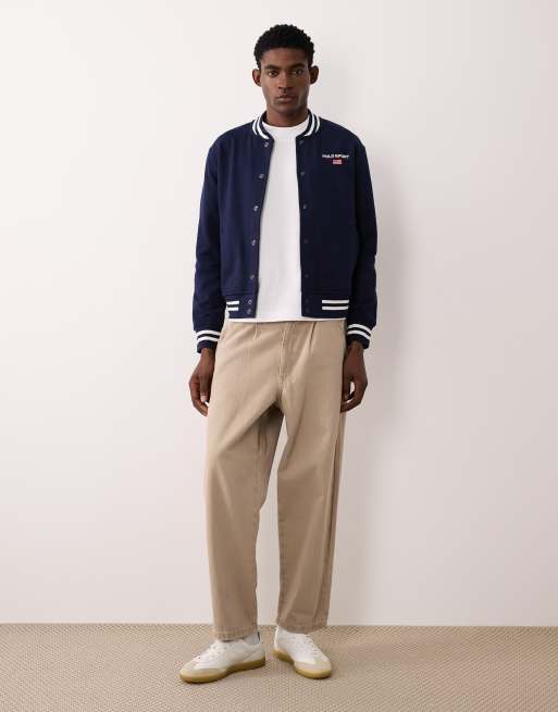 Polo Ralph Lauren Sport back print baseball jacket in navy, 2 of 5