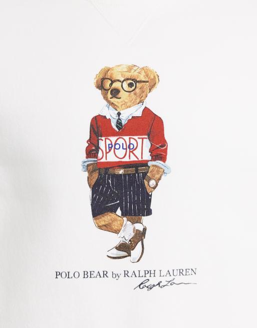 Polo Ralph Lauren sport bear logo print sweatshirt in white | ASOS