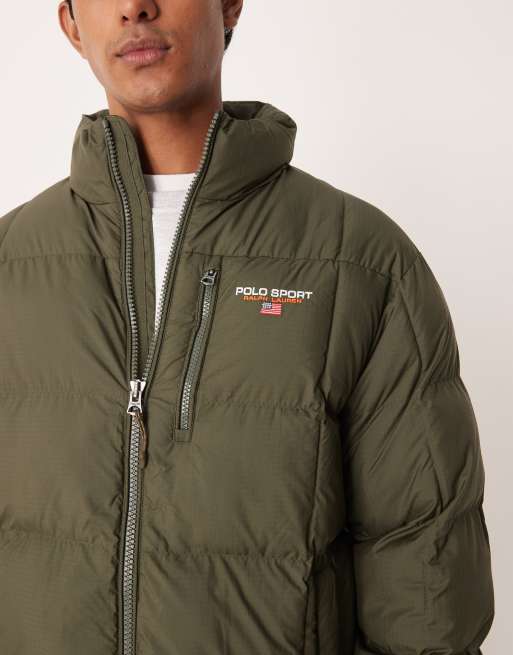 Polo Ralph Lauren Sport - Bomber matelassé isolant avec logo drapeau - Vert foncé, 5 de 5