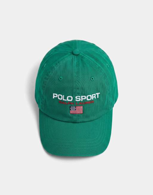 Polo Ralph Lauren – Sport Capsule – Baseballkappe in Grün mit Flaggenlogo, 4 von 7