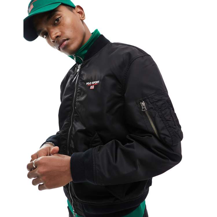 Polo Ralph Lauren Sport Capsule bomber jacket in black ASOS