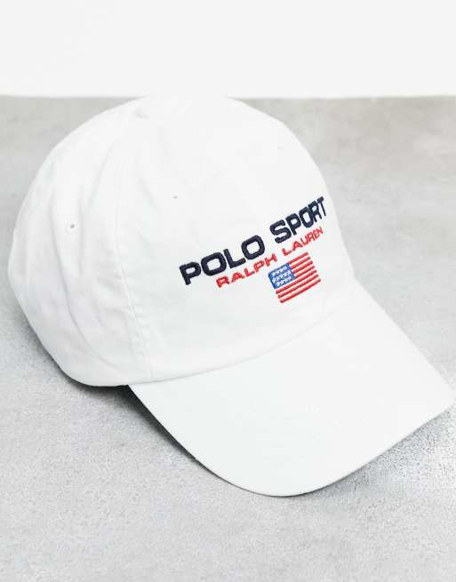 Polo Ralph Lauren sport capsule cap in white with logo