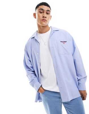 Polo Ralph Lauren Sport Capsule long sleeve shirt in blue - ASOS Price Checker