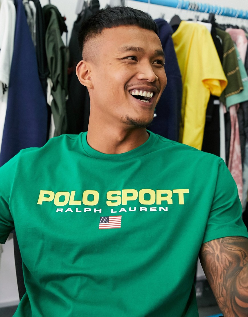 Polo Ralph Lauren Sport Capsule chest flag logo t-shirt in green