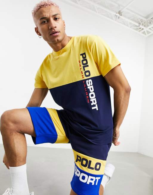 Polo Ralph Lauren Classic-Fit Color Block Logo Print Short-Sleeve Tee