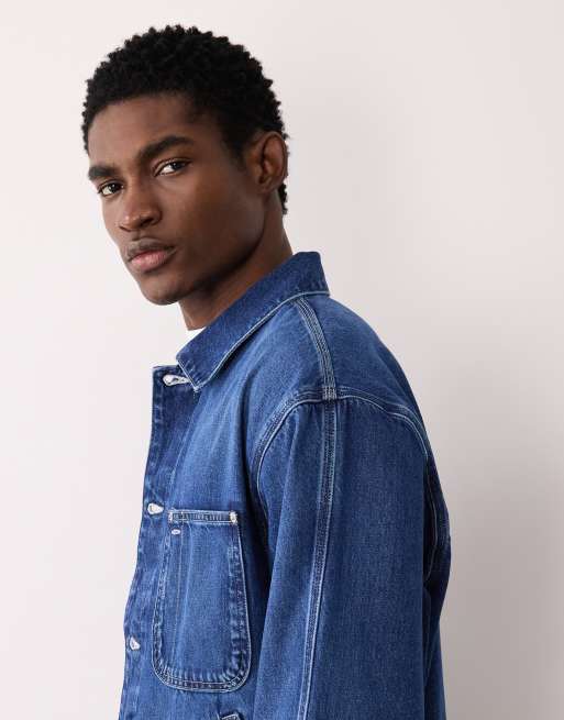 Polo Ralph Lauren Sport capsule flag logo denim trucker jacket in blue, 4 of 5
