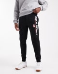 [Polo Ralph Lauren] Polo Ralph Lauren Sport capsule flag logo fleece cuffed trackies in black L black