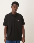 [Polo Ralph Lauren] Polo Ralph Lauren Sport capsule flag logo oversized fit pique polo in black M black