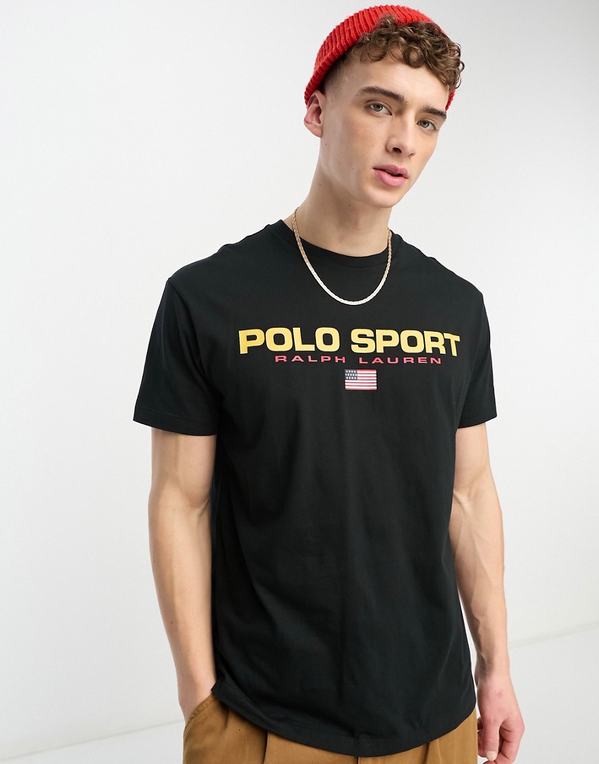 Polo Ralph Lauren sport capsule front logo t-shirt classic fit in black