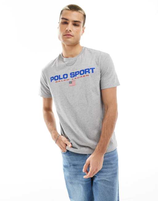 Polo Ralph Lauren – Sport Capsule – Gråmelerad klassisk t-shirt i oversize med logga framtill