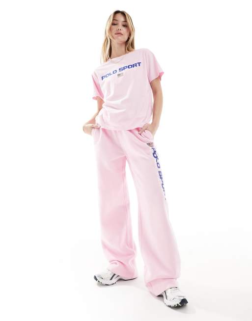 Polo Ralph Lauren - Sport Capsule - Joggingbroek met logo aan de zijkant in roze