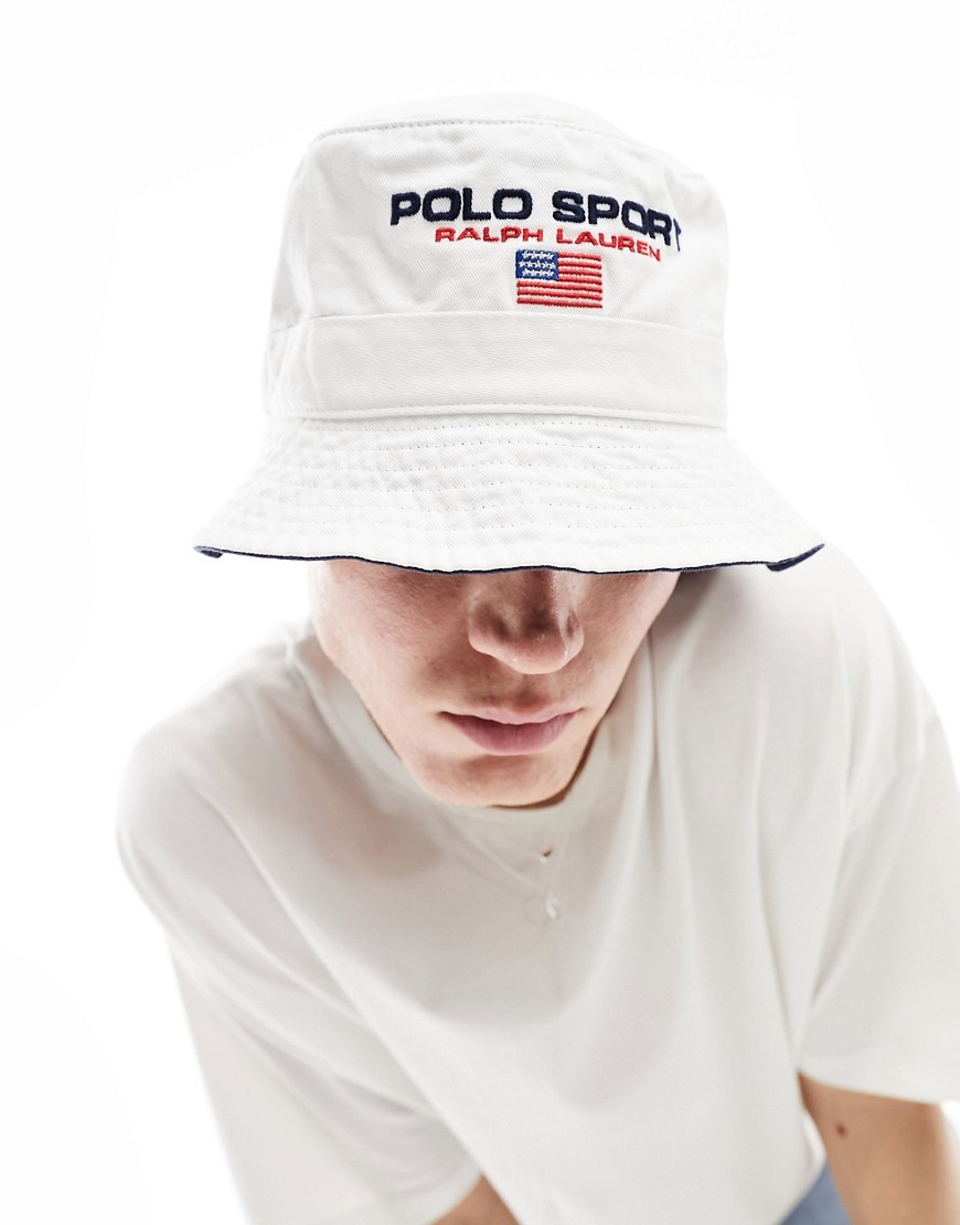 Polo Ralph Lauren Sport Capsule Loft logo twill bucket hat in white