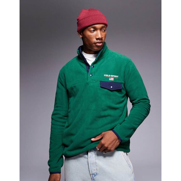 Polo Ralph Lauren Sport Capsule logo fleece in green | ASOS