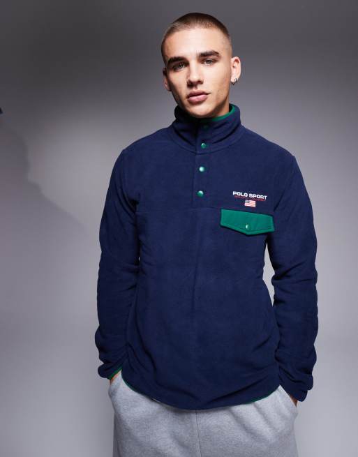 Polo Ralph Lauren Sport Capsule logo fleece in navy ASOS