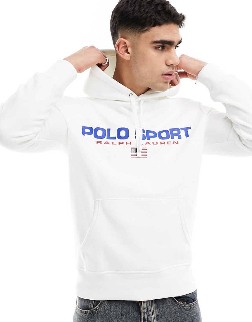 Polo Ralph Lauren Sport Capsule Logo Front Hoodie In White