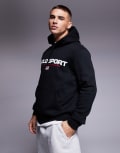 [Polo Ralph Lauren] Polo Ralph Lauren Sport Capsule logo hoodie in black S Polo black/ white