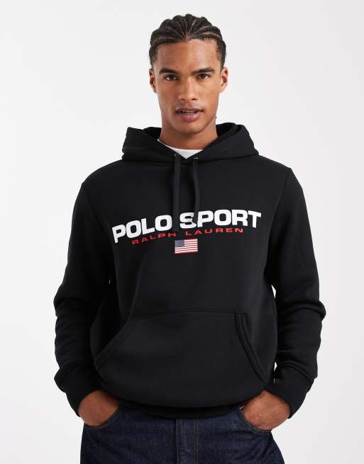 Polo Ralph Lauren Sport Capsule logo hoodie in black