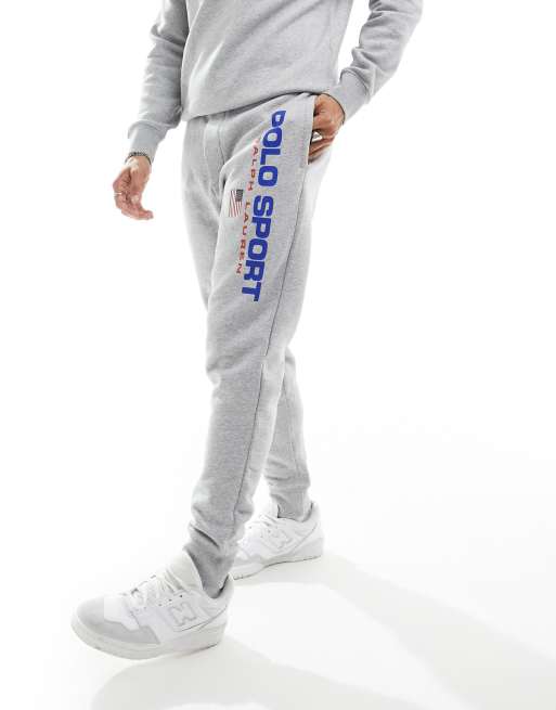 フィットネスボトムス Polo Ralph Lauren Melange Grey Cotton Blend Joggers Polo Ralph Lauren Grey cotton-blend jogging trousers