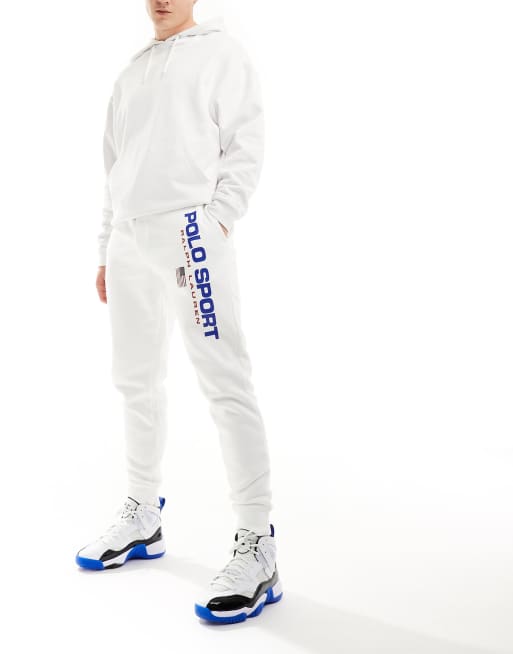 White Ralph logo-print cotton-blend track pants, Polo Ralph Lauren