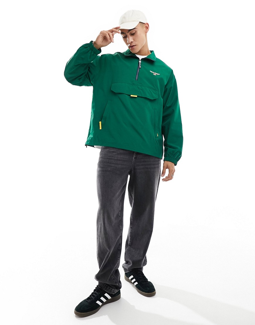 Polo Ralph Lauren Sport Capsule logo overhead lined windrunner in mid green