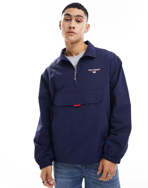 Polo Ralph Lauren Sport Capsule logo overhead lined windrunner in navy, 3 of 4