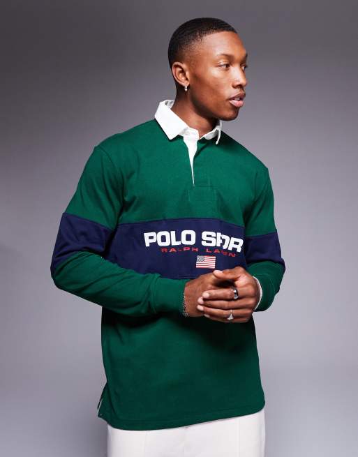 Polo Ralph Lauren Sport Capsule logo rugby shirt in green ASOS