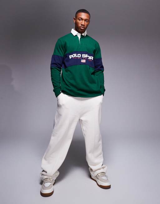 Polo Ralph Lauren Sport Capsule logo rugby shirt in green ASOS